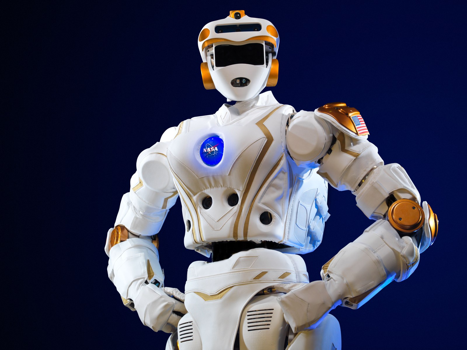 NASA Valkyrie humanoid research robot photographed in its laboratory